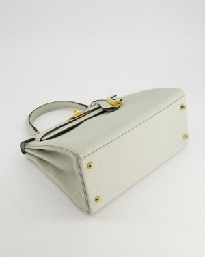 Hermès Kelly 28cm Bag Retourne in Gris Neve Clemence Leather with Gold Hardware