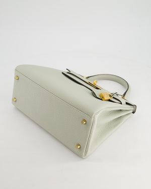 Hermès Kelly 28cm Bag Retourne in Gris Neve Clemence Leather with Gold Hardware