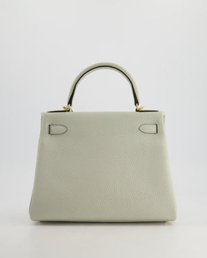 Hermès Kelly 28cm Bag Retourne in Gris Neve Clemence Leather with Gold Hardware