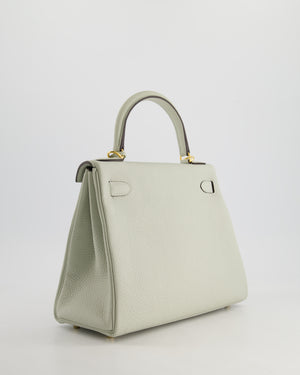 Hermès Kelly 28cm Bag Retourne in Gris Neve Clemence Leather with Gold Hardware