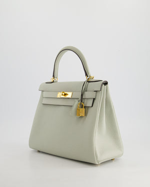 Hermès Kelly 28cm Bag Retourne in Gris Neve Clemence Leather with Gold Hardware