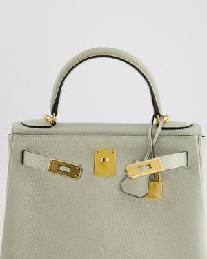 Hermès Kelly 28cm Bag Retourne in Gris Neve Clemence Leather with Gold Hardware