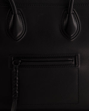 Celine Black Large Phantom Luggage Handbag in Grained Calfskin Leather with Ruthenium Hardware