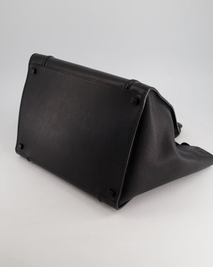 Celine Black Large Phantom Luggage Handbag in Grained Calfskin Leather with Ruthenium Hardware