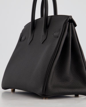 Hermès Birkin 25 Retourne in Black Togo Leather with Rose Gold Hardware