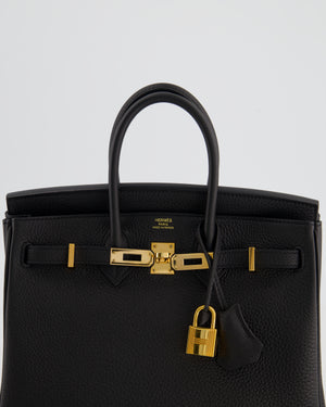 Hermès Birkin 25 Retourne in Black Togo Leather with Rose Gold Hardware