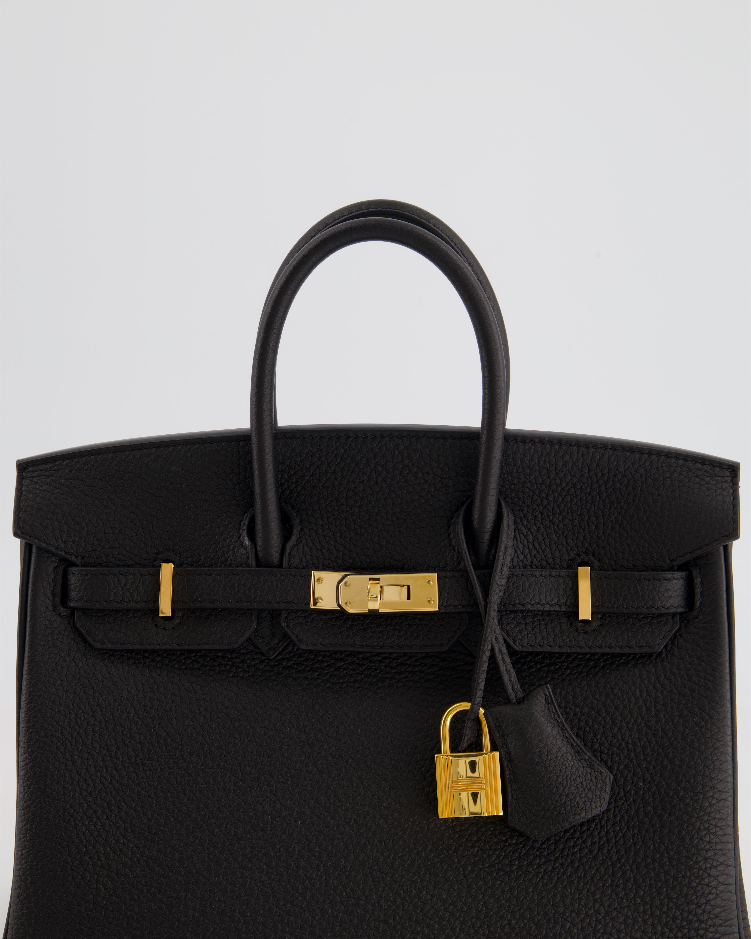 Hermes Birkin 25 Retourne in Black Togo Leather with Rose Gold Hardwar Sellier