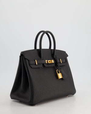 Hermès Birkin 25 Retourne in Black Togo Leather with Rose Gold Hardware