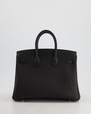 Hermès Birkin 25 Retourne in Black Togo Leather with Rose Gold Hardware