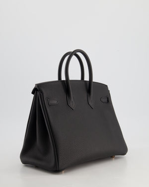 Hermès Birkin 25 Retourne in Black Togo Leather with Rose Gold Hardware