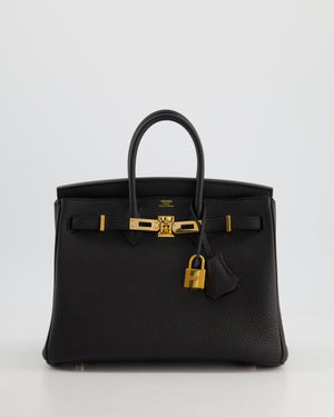 Hermès Birkin 25 Retourne in Black Togo Leather with Rose Gold Hardware