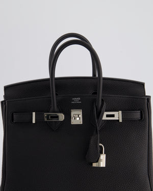 *RARE* Hermès Birkin 25cm Retourne Bag in Noir Togo Leather with Palladium Hardware