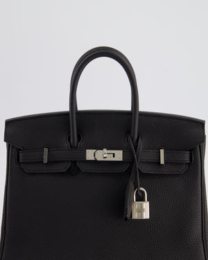 *RARE* Hermès Birkin 25cm Retourne Bag in Noir Togo Leather with Palladium Hardware