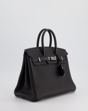 *RARE* Hermès Birkin 25cm Retourne Bag in Noir Togo Leather with Palladium Hardware