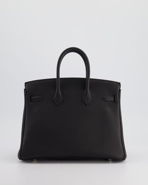 *RARE* Hermès Birkin 25cm Retourne Bag in Noir Togo Leather with Palladium Hardware