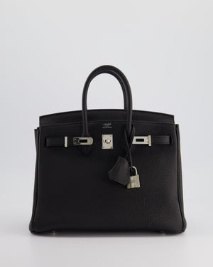 *RARE* Hermès Birkin 25cm Retourne Bag in Noir Togo Leather with Palladium Hardware