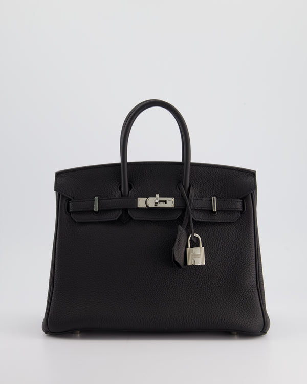 *RARE* Hermès Birkin 25cm Retourne Bag in Noir Togo Leather with Palladium Hardware