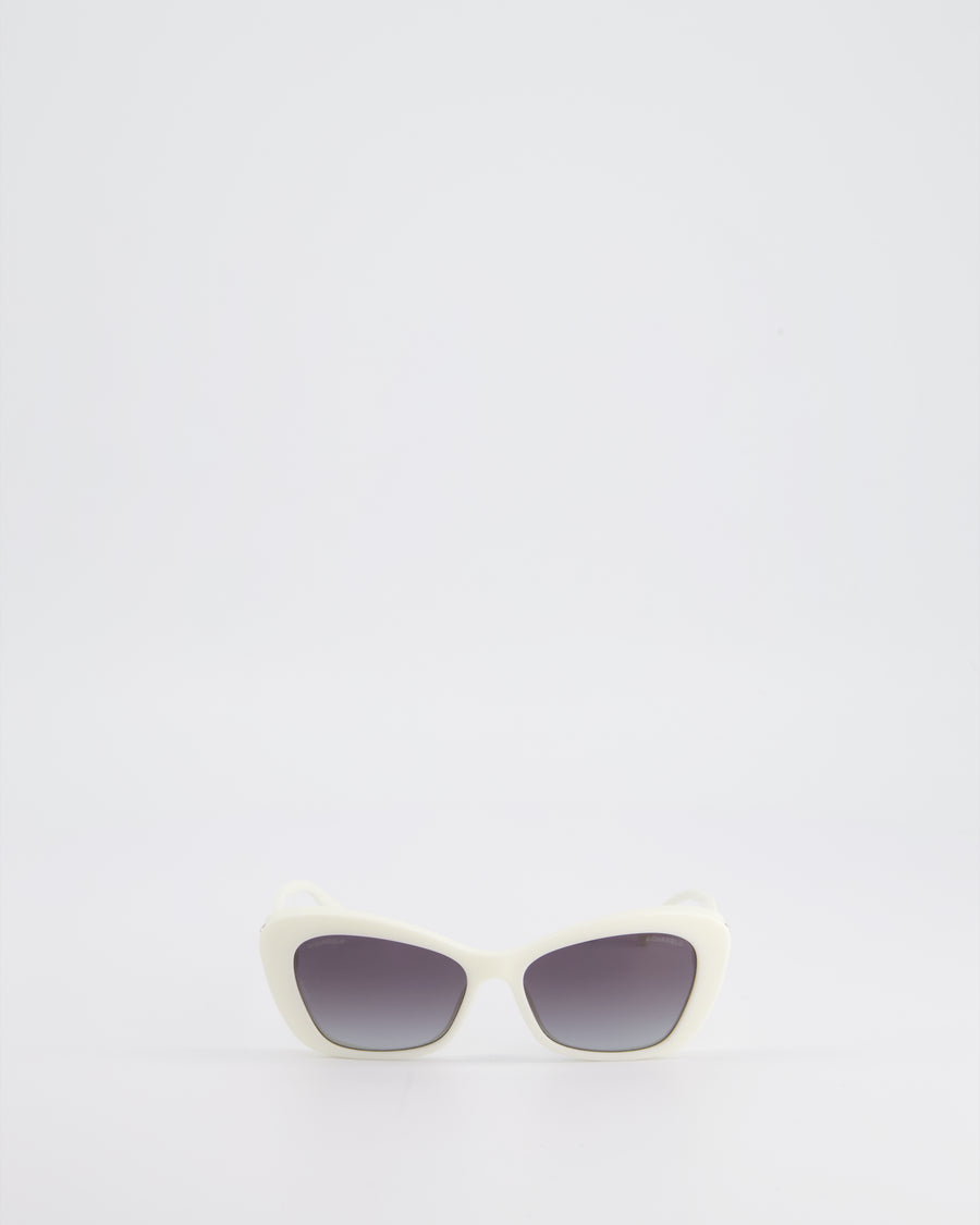 Chanel Ivory Sunglasses with Pearl Detail