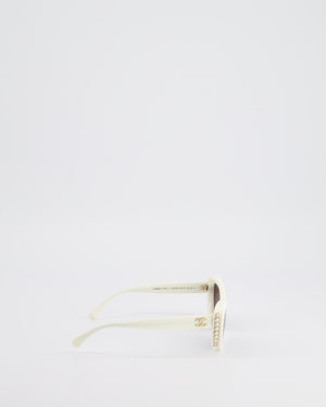 Chanel Ivory Sunglasses with Pearl Detail