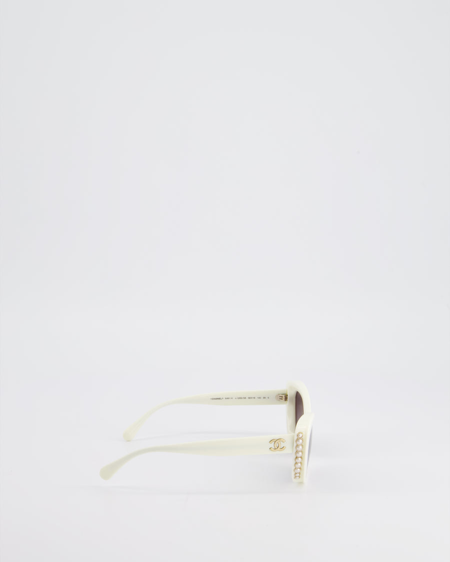 Chanel Ivory Sunglasses with Pearl Detail