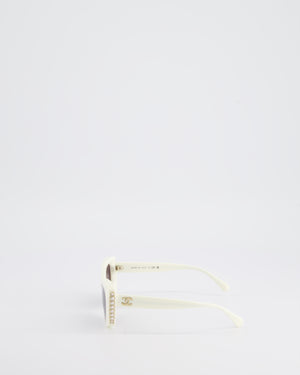 Chanel Ivory Sunglasses with Pearl Detail