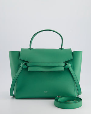 Celine Green Medium Belt Bag with Silver Hardware