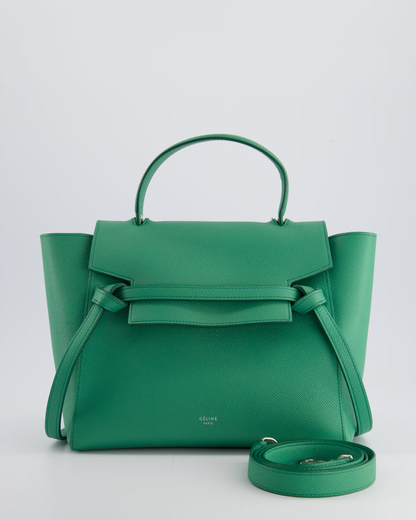 Celine Green Medium Belt Bag with Silver Hardware