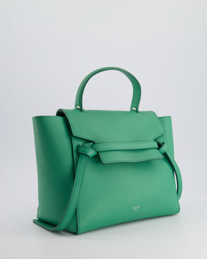 Celine Green Medium Belt Bag with Silver Hardware