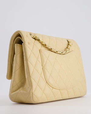 *FIRE PRICE* Chanel Beige Medium Double Flap Bag in Lambskin Leather with Champagne Gold Hardware