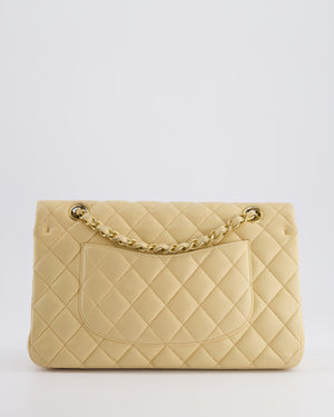 *FIRE PRICE* Chanel Beige Medium Double Flap Bag in Lambskin Leather with Champagne Gold Hardware