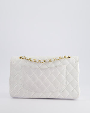 *RARE* Chanel White Medium Classic Double Flap in Caviar Leather with Gold Hardware