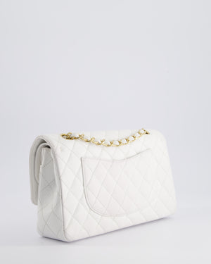 *RARE* Chanel White Medium Classic Double Flap in Caviar Leather with Gold Hardware