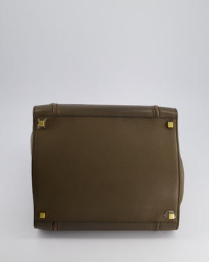 Celine Brown Large Phantom Luggage Handbag in Grained Calfskin Leather with Gold Hardware