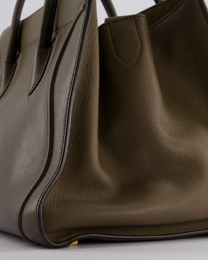 Celine Brown Large Phantom Luggage Handbag in Grained Calfskin Leather with Gold Hardware