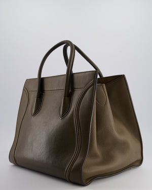 Celine Brown Large Phantom Luggage Handbag in Grained Calfskin Leather with Gold Hardware