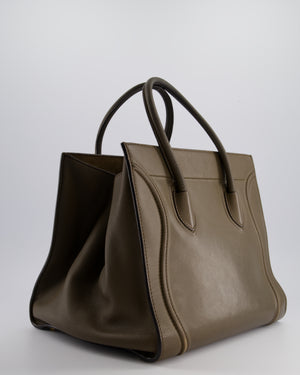 Celine Brown Large Phantom Luggage Handbag in Grained Calfskin Leather with Gold Hardware