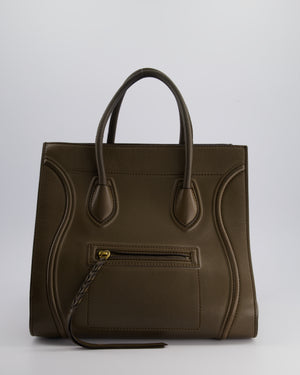 Celine Brown Large Phantom Luggage Handbag in Grained Calfskin Leather with Gold Hardware