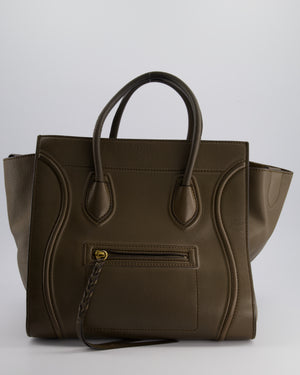 Celine Brown Large Phantom Luggage Handbag in Grained Calfskin Leather with Gold Hardware