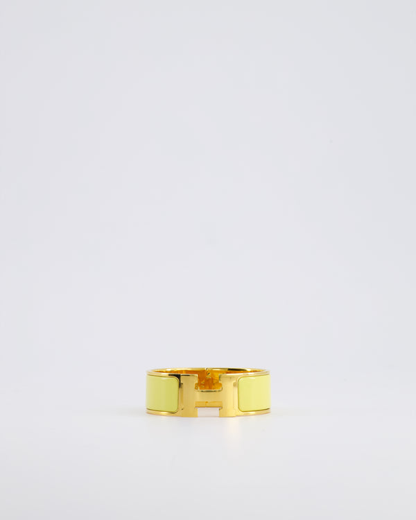 Hermes Large Clic H in Yellow with Gold Hardware