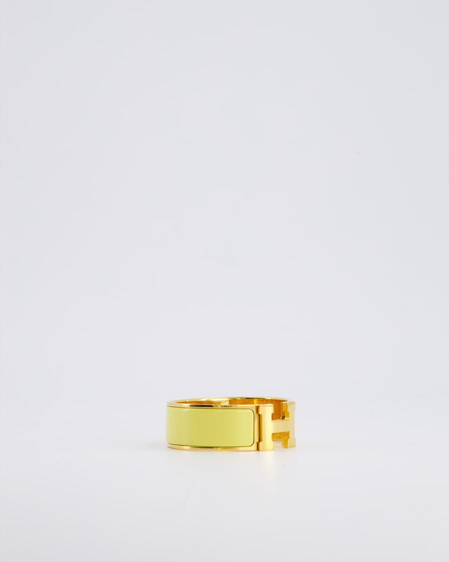 Hermes Large Clic H in Yellow with Gold Hardware