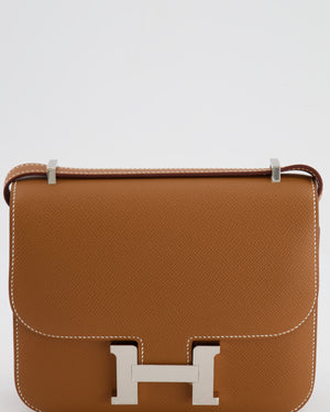 *HOT* Hermès Constance Mini 18cm Bag in Gold Epsom Leather with Palladium Hardware