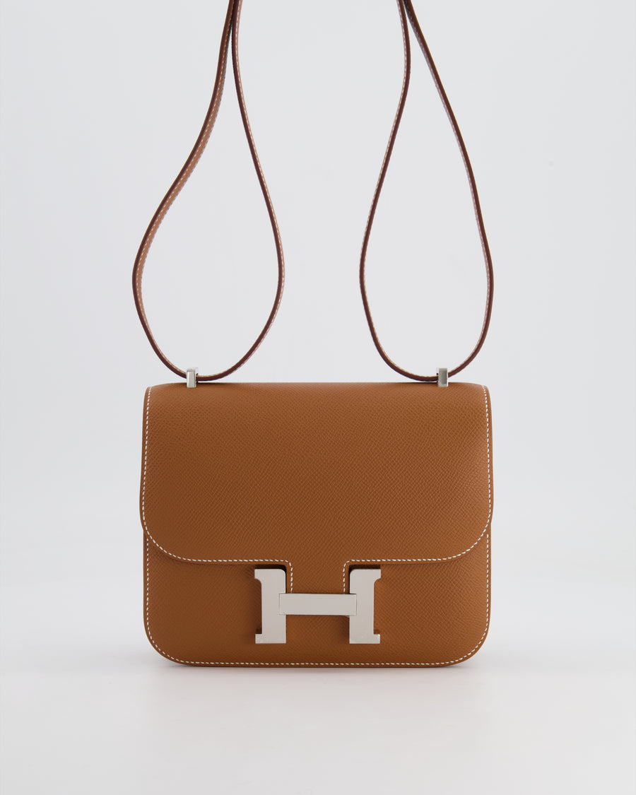 *HOT* Hermès Constance Mini 18cm Bag in Gold Epsom Leather with Palladium Hardware