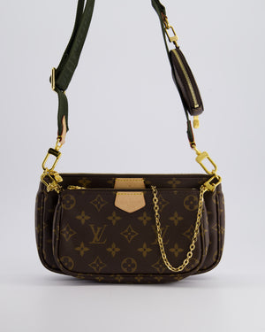 Louis Vuitton Monogram Multi Pochette Bag with Khaki Green Strap and Gold Hardware RRP £1970