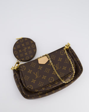 Louis Vuitton Monogram Multi Pochette Bag with Khaki Green Strap and Gold Hardware RRP £1970