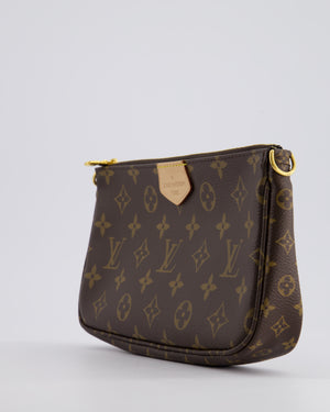 Louis Vuitton Monogram Multi Pochette Bag with Khaki Green Strap and Gold Hardware RRP £1970