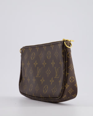 Louis Vuitton Monogram Multi Pochette Bag with Khaki Green Strap and Gold Hardware RRP £1970