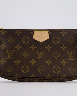 Louis Vuitton Monogram Multi Pochette Bag with Khaki Green Strap and Gold Hardware RRP £1970