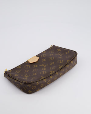 Louis Vuitton Monogram Multi Pochette Bag with Khaki Green Strap and Gold Hardware RRP £1970