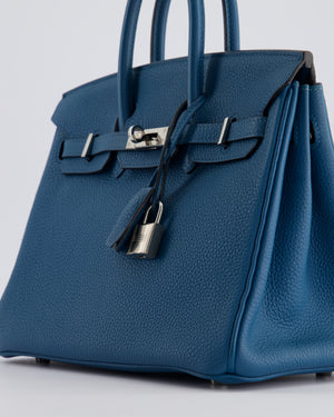 Hermès Birkin 25cm Retourne Bag in Bleu Colbert Togo Leather with Palladium Hardware