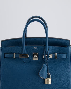 Hermès Birkin 25cm Retourne Bag in Bleu Colbert Togo Leather with Palladium Hardware